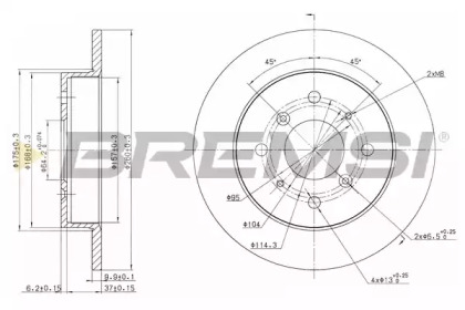 Тормозной диск (BREMSI: DBA360S)