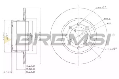 Тормозной диск (BREMSI: DBA374S)