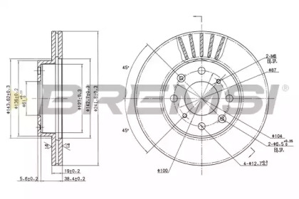 Тормозной диск (BREMSI: DBA377V)