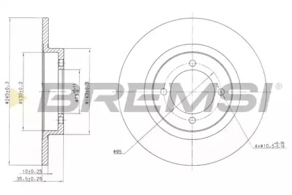 Тормозной диск (BREMSI: DBA378S)