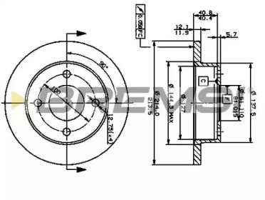 Тормозной диск (BREMSI: DBA381S)