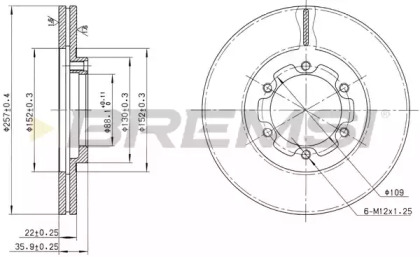 Тормозной диск (BREMSI: DBA385V)