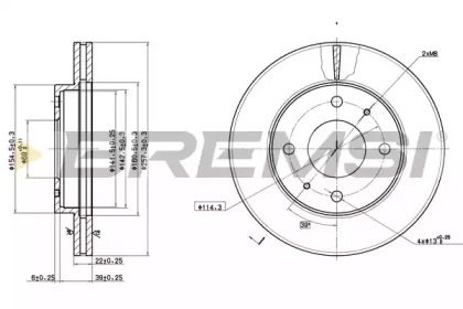 Тормозной диск (BREMSI: DBA390V)