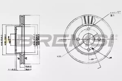 Тормозной диск (BREMSI: DBA393V)