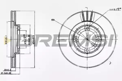 Тормозной диск (BREMSI: DBA394V)