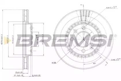 Тормозной диск (BREMSI: DBA398V)