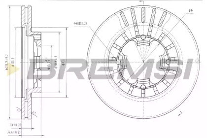 Тормозной диск (BREMSI: DBA399V)