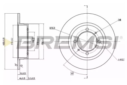 Тормозной диск (BREMSI: DBA409S)