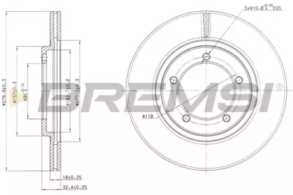 Тормозной диск (BREMSI: DBA420V)