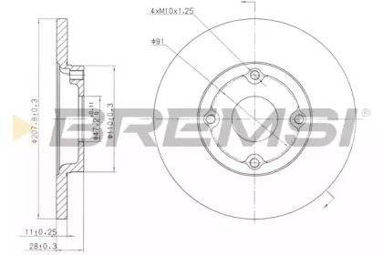 Тормозной диск (BREMSI: DBA422S)