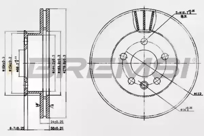 Тормозной диск (BREMSI: DBA427V)