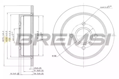 Тормозной диск (BREMSI: DBA435S)