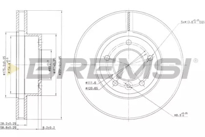 Тормозной диск (BREMSI: DBA440V)