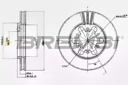 Тормозной диск (BREMSI: DBA443V)