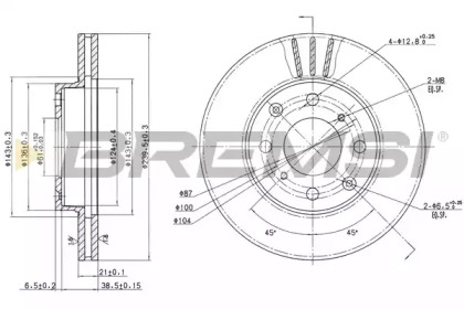 Тормозной диск (BREMSI: DBA447V)