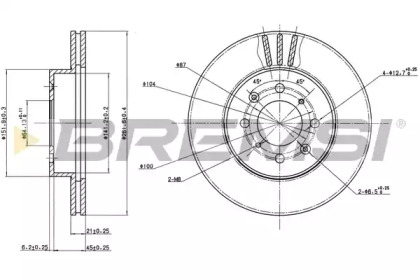 Тормозной диск (BREMSI: DBA448V)