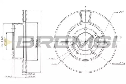 Тормозной диск (BREMSI: DBA455V)