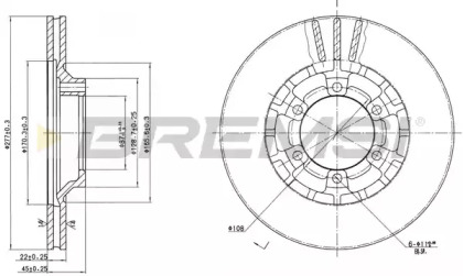 Тормозной диск (BREMSI: DBA460V)