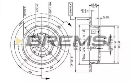 Тормозной диск (BREMSI: DBA468S)