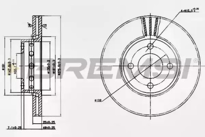 Тормозной диск (BREMSI: DBA471V)