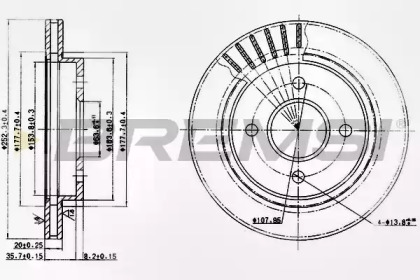 Тормозной диск (BREMSI: DBA479V)