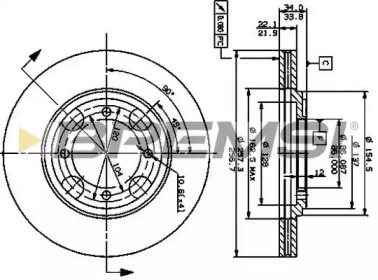 Тормозной диск (BREMSI: DBA482V)