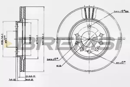 Тормозной диск (BREMSI: DBA491V)