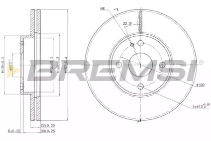 Тормозной диск (BREMSI: DBA495V)