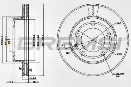 Тормозной диск (BREMSI: DBA496V)