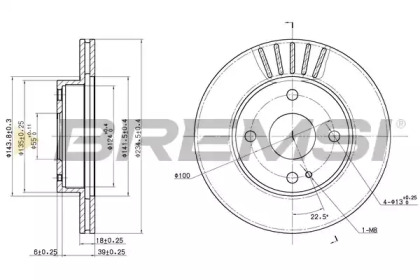 Тормозной диск (BREMSI: DBA497V)