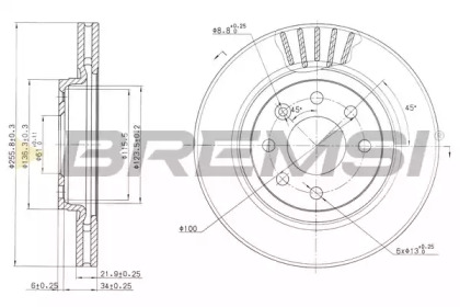 Тормозной диск (BREMSI: DBA510V)