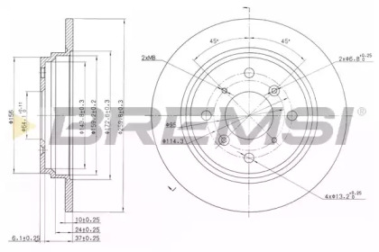 Тормозной диск (BREMSI: DBA512S)