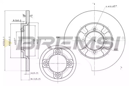 Тормозной диск (BREMSI: DBA531S)