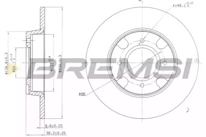 Тормозной диск (BREMSI: DBA538S)