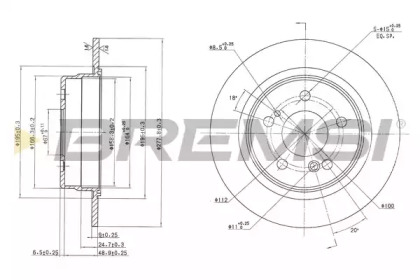 Тормозной диск (BREMSI: DBA548S)