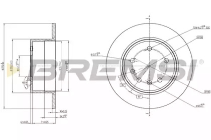 Тормозной диск (BREMSI: DBA561S)