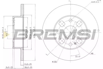 Тормозной диск (BREMSI: DBA564S)