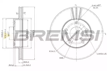 Тормозной диск (BREMSI: DBA600V)