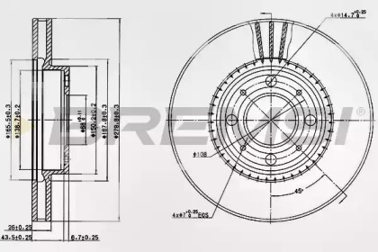 Тормозной диск (BREMSI: DBA604V)