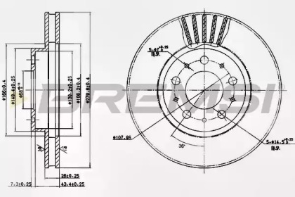 Тормозной диск (BREMSI: DBA605V)