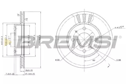 Тормозной диск (BREMSI: DBA615V)