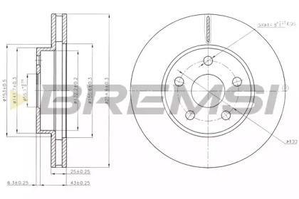 Тормозной диск (BREMSI: DBA620V)