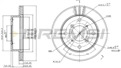 Тормозной диск (BREMSI: DBA623V)