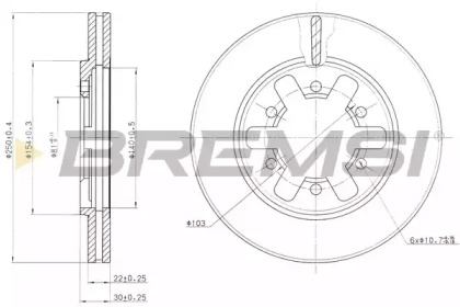 Тормозной диск (BREMSI: DBA626V)