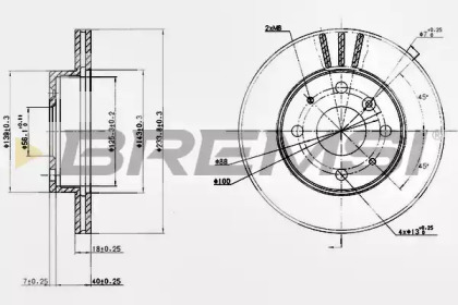 Тормозной диск (BREMSI: DBA649V)