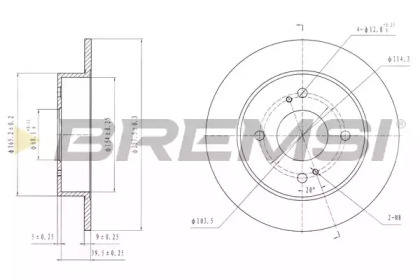 Тормозной диск (BREMSI: DBA674S)