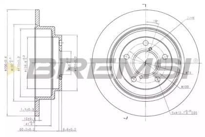 Тормозной диск (BREMSI: DBA678S)