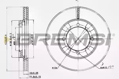 Тормозной диск (BREMSI: DBA692V)