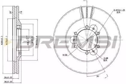 Тормозной диск (BREMSI: DBA694V)