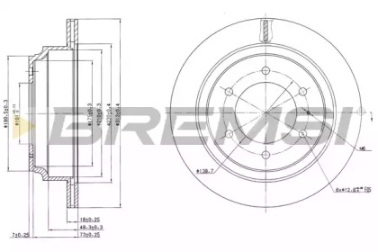 Тормозной диск (BREMSI: DBA695V)